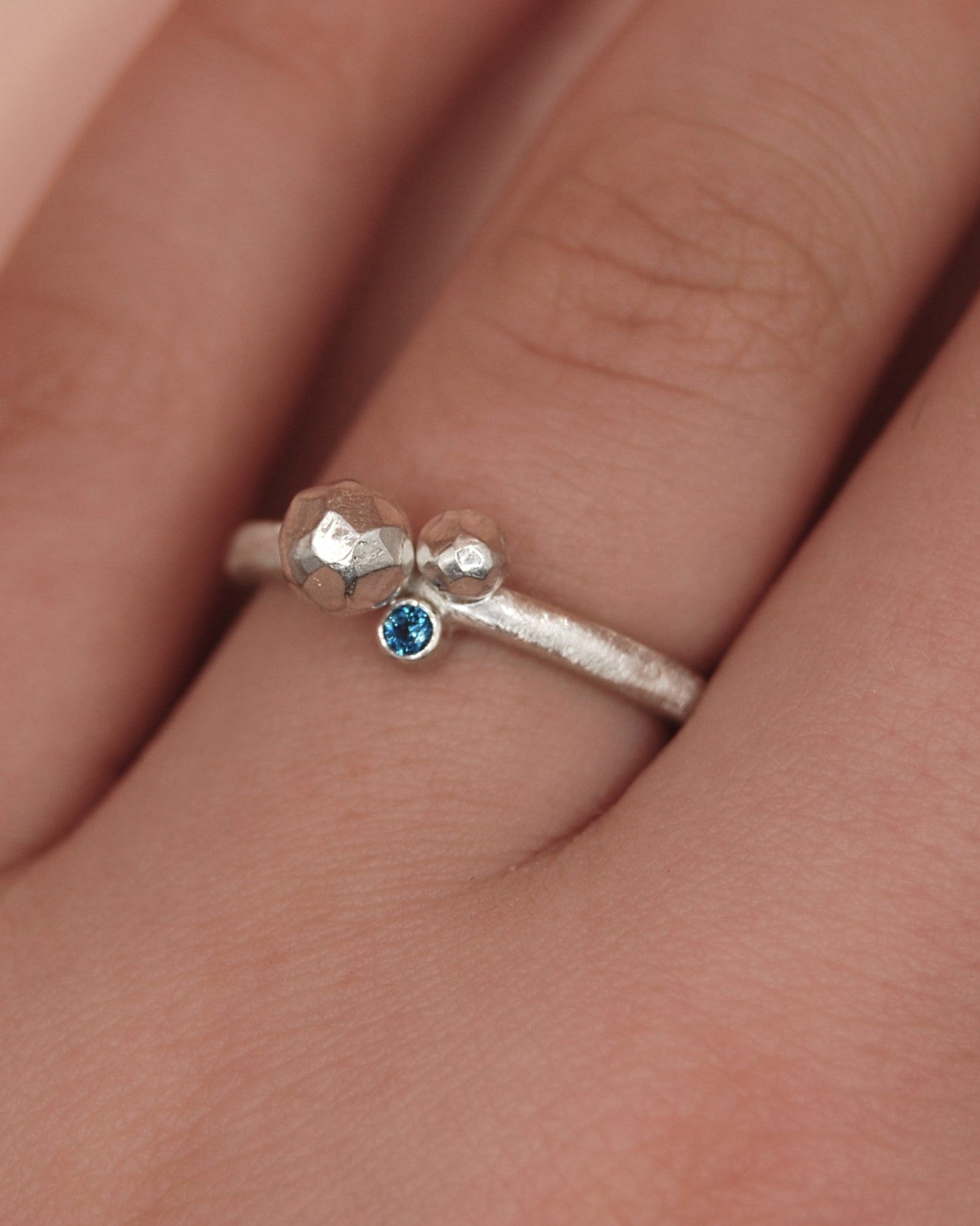 Florien Jewels Facetdots ring 925 zilver met London Blue Topaas 3