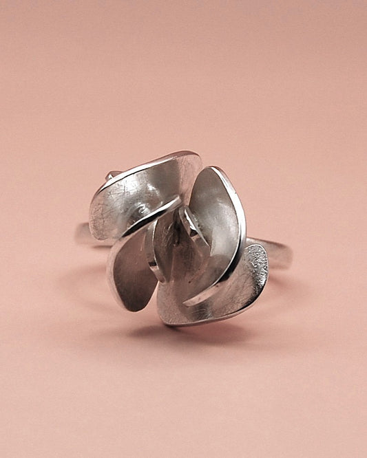 Rosa ring groot - 925 Zilver