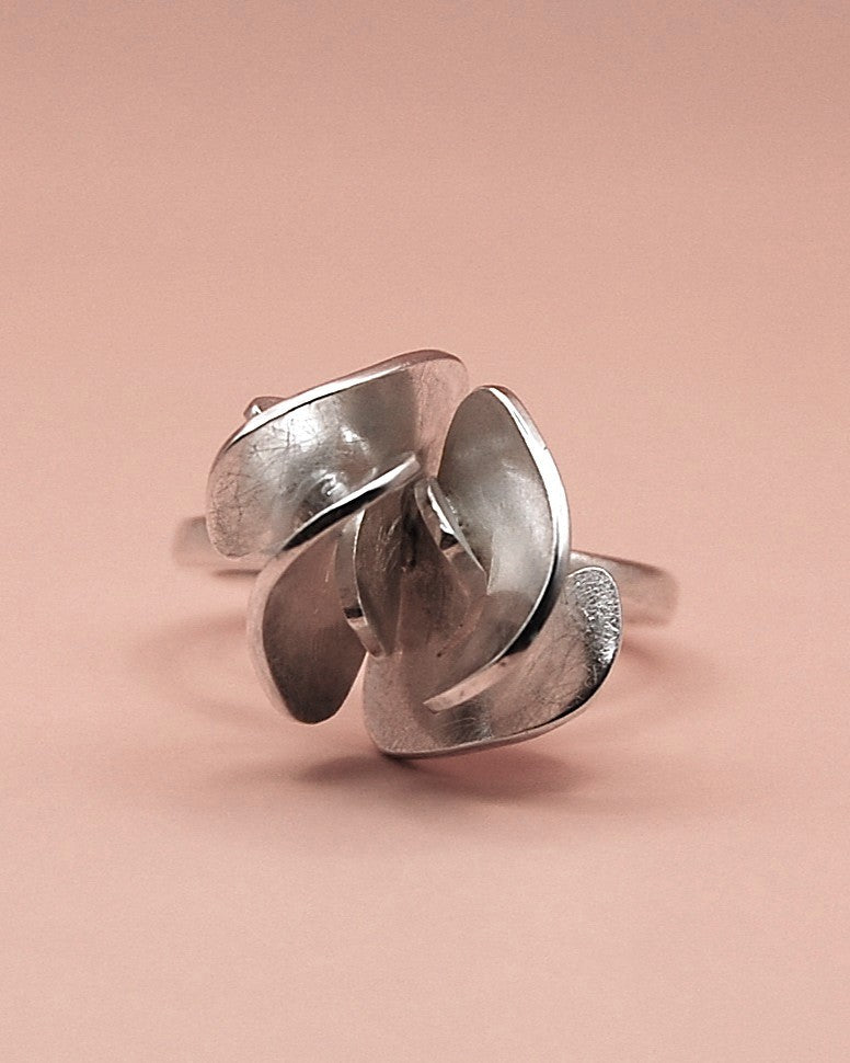 Rosa ring groot - 925 Zilver